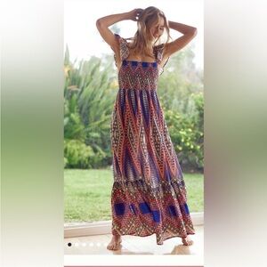 Anthropologie ruffle maxi dress